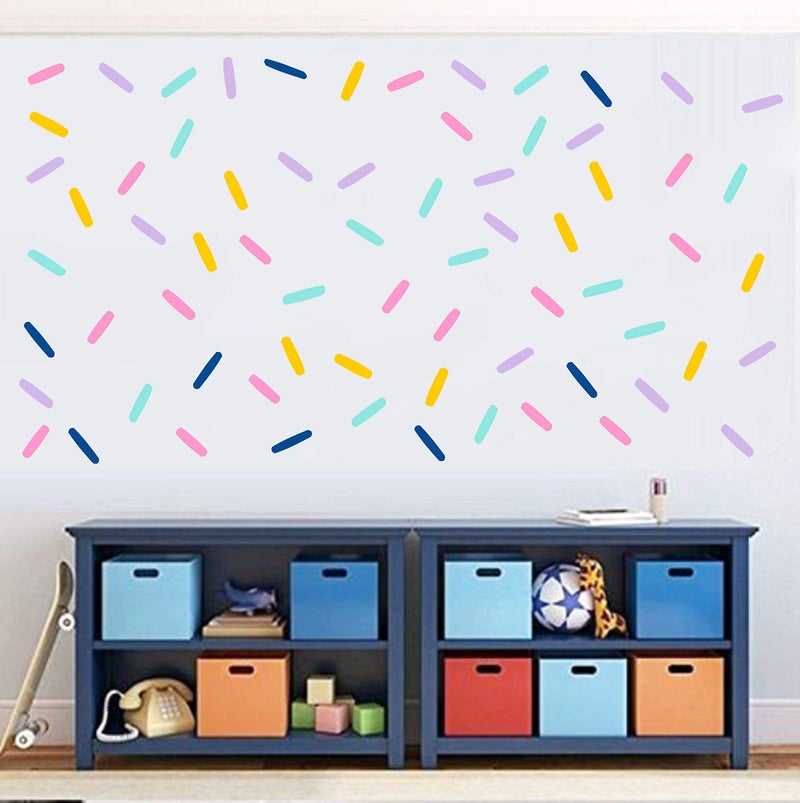 Easu Sprinkles Fabric Wall Decals Mini Bar Stickers Confetti Wall Decal Removable Peel and Stick Decals Kids Room Decor - Image 4